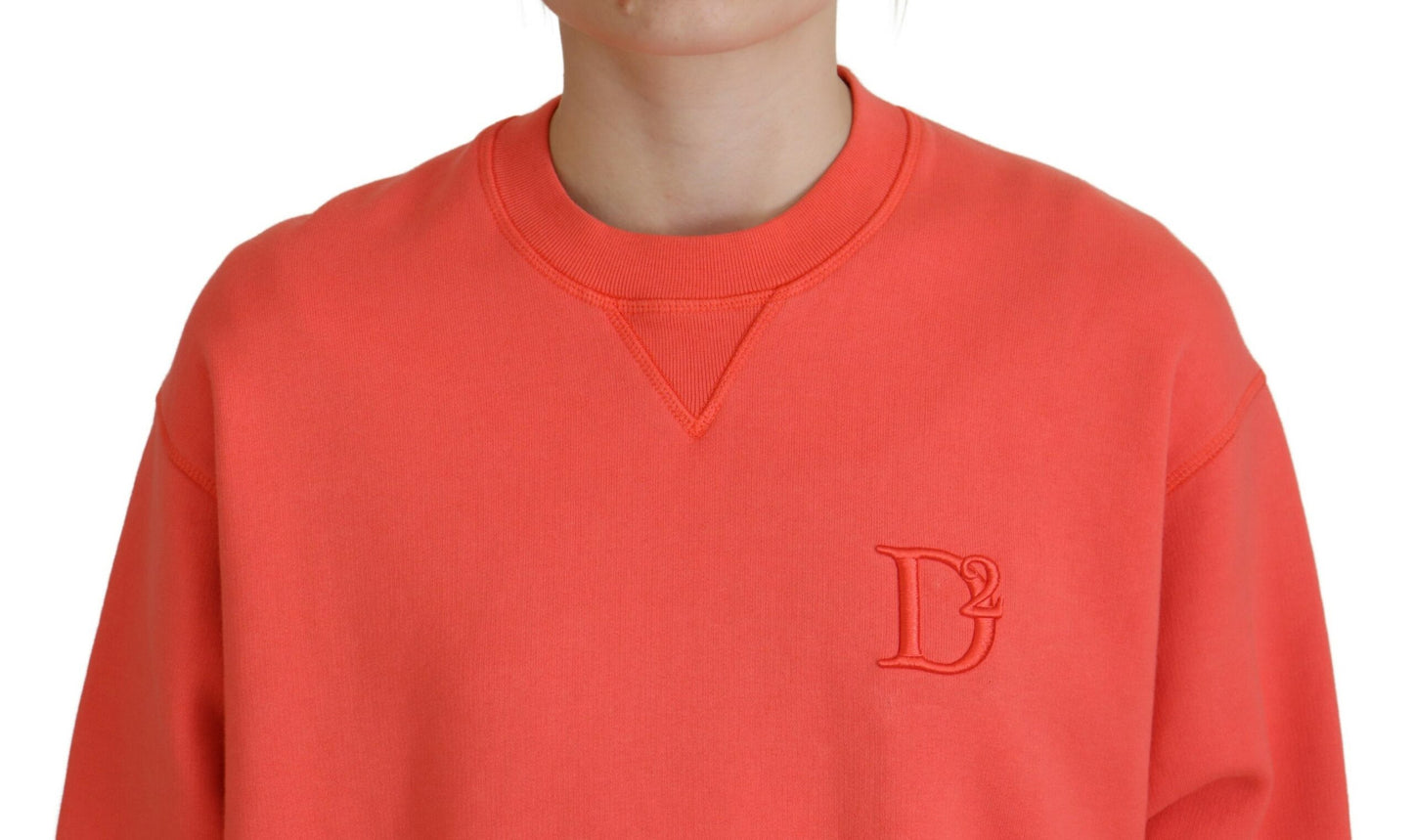 - Pink Logo Embroidery Women Long Sleeve Sweater
