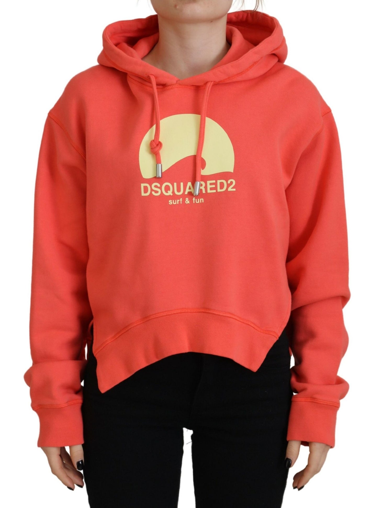 - Pink Logo Print Cotton Hoodie Sweatshirt Sweater
