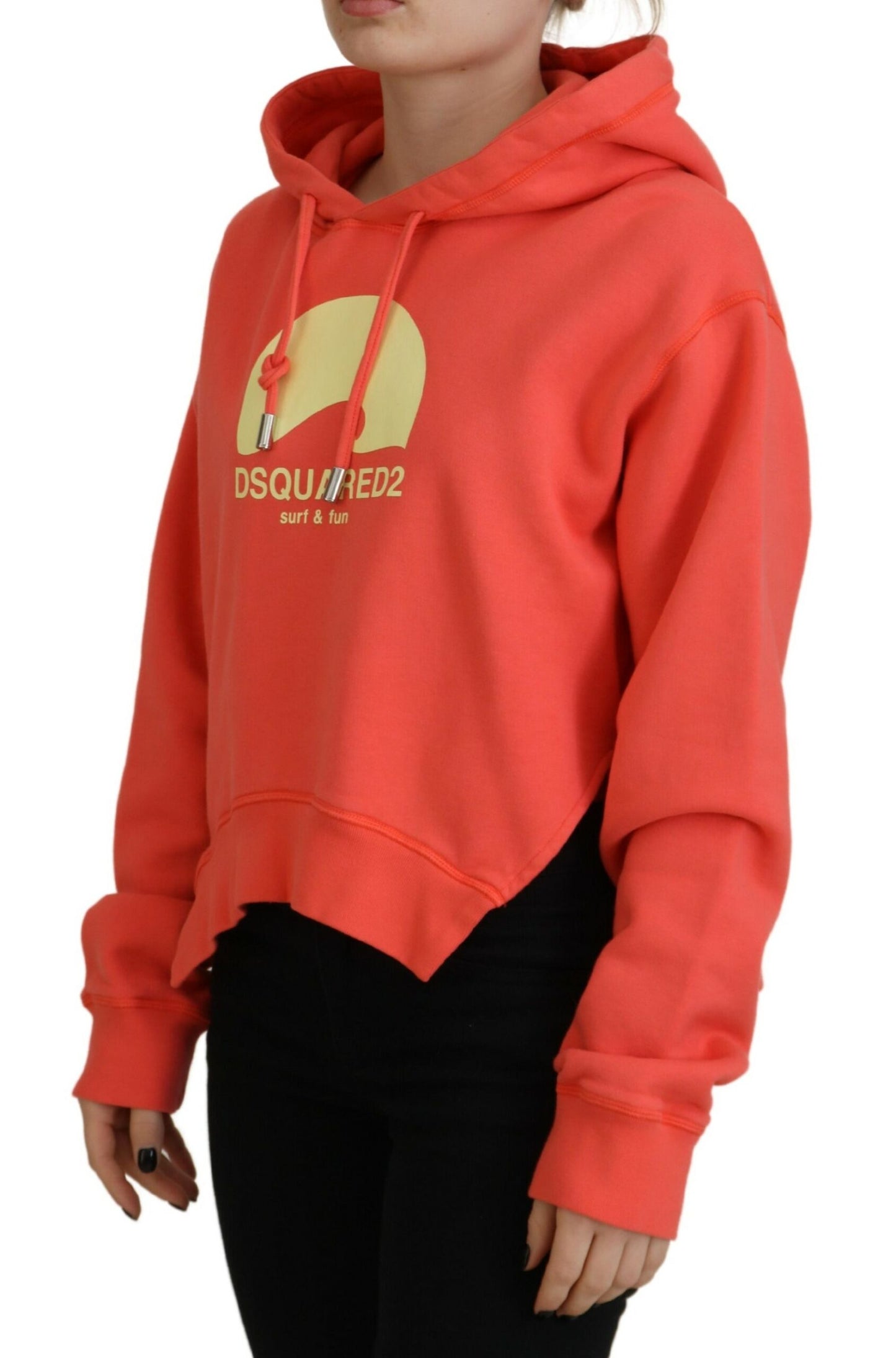 - Pink Logo Print Cotton Hoodie Sweatshirt Sweater