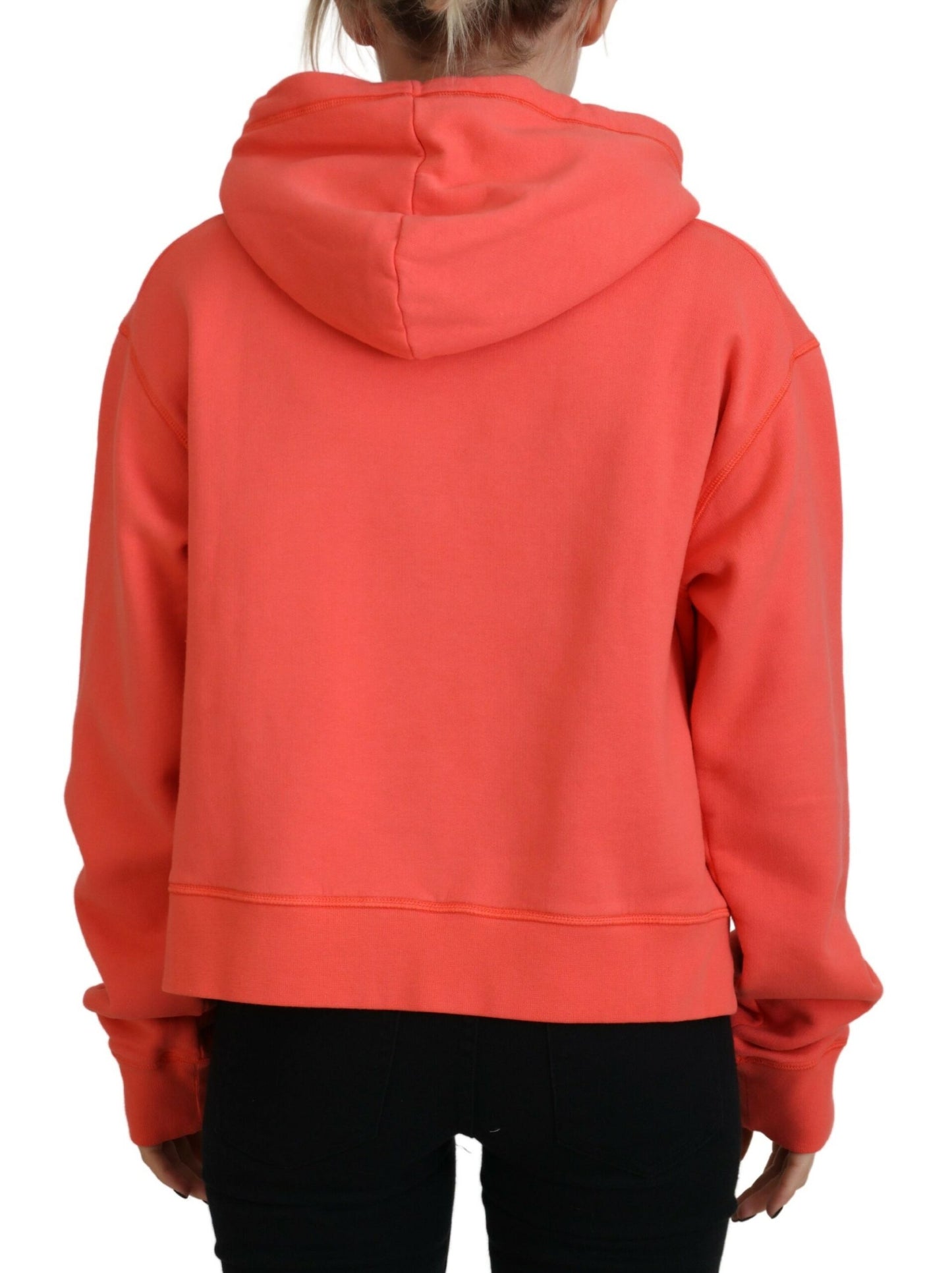 - Pink Logo Print Cotton Hoodie Sweatshirt Sweater