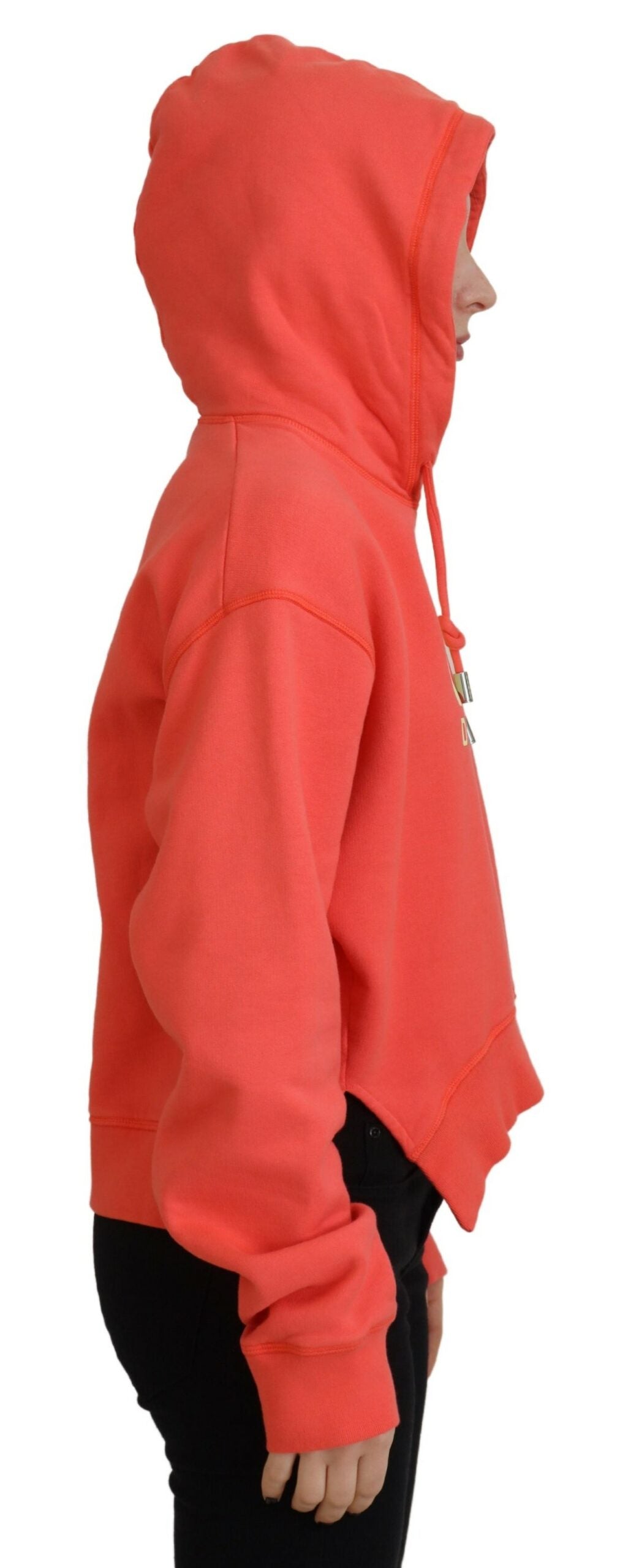 - Pink Logo Print Cotton Hoodie Sweatshirt Sweater
