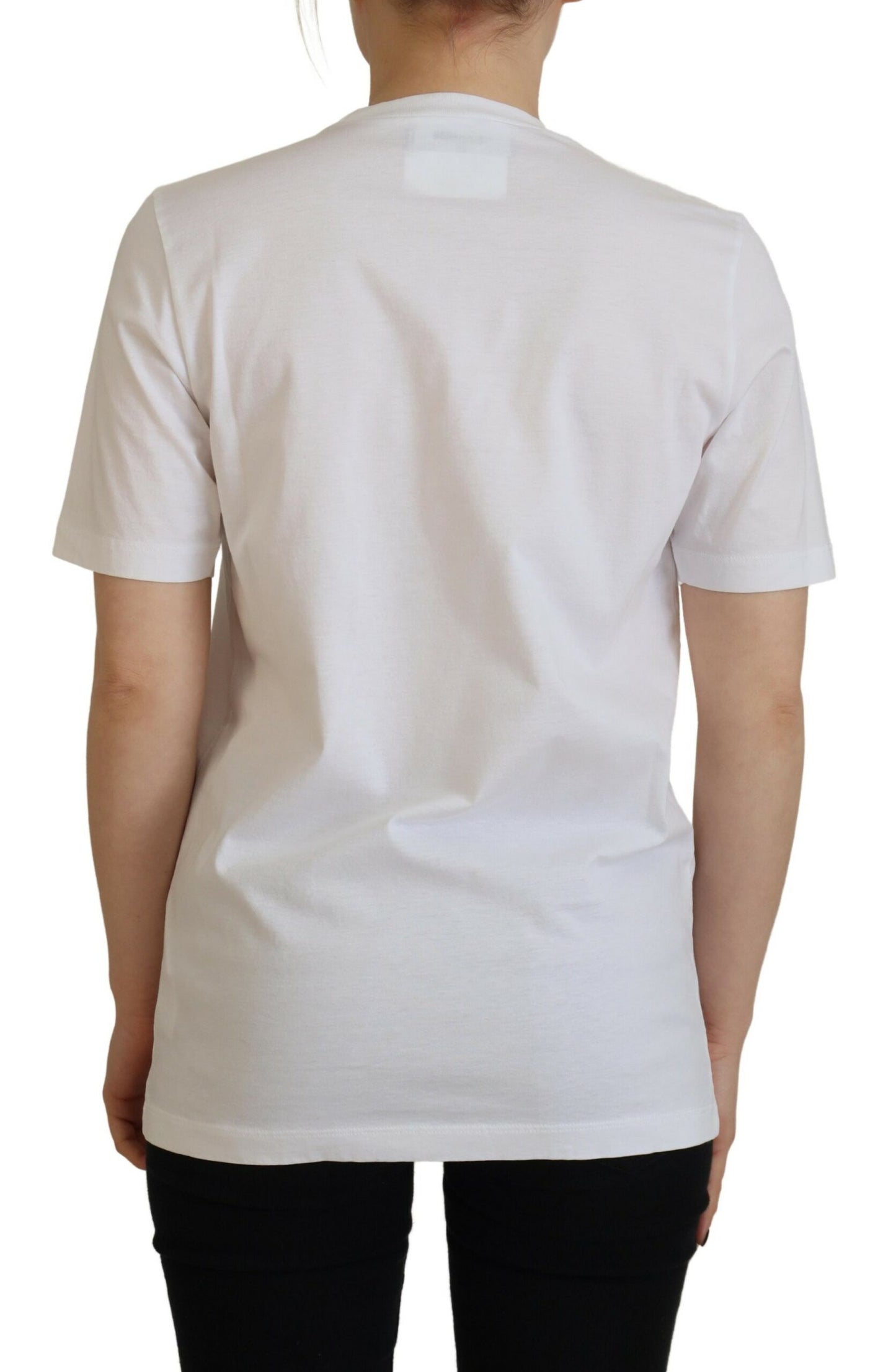 - White Logo Patch Crewneck Short Sleeve Tee T-shirt