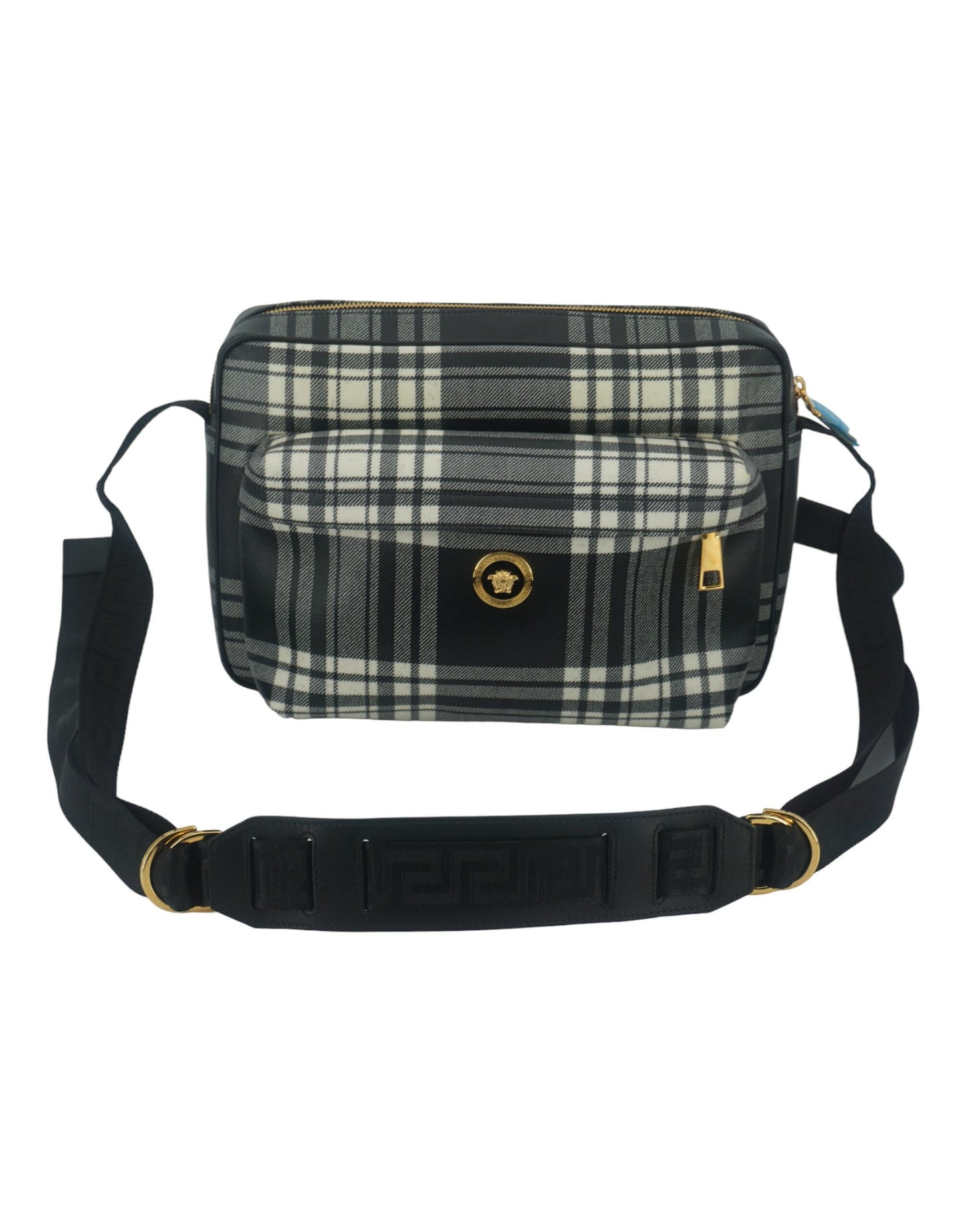 - Elegant Grey Leather Crossbody Bag