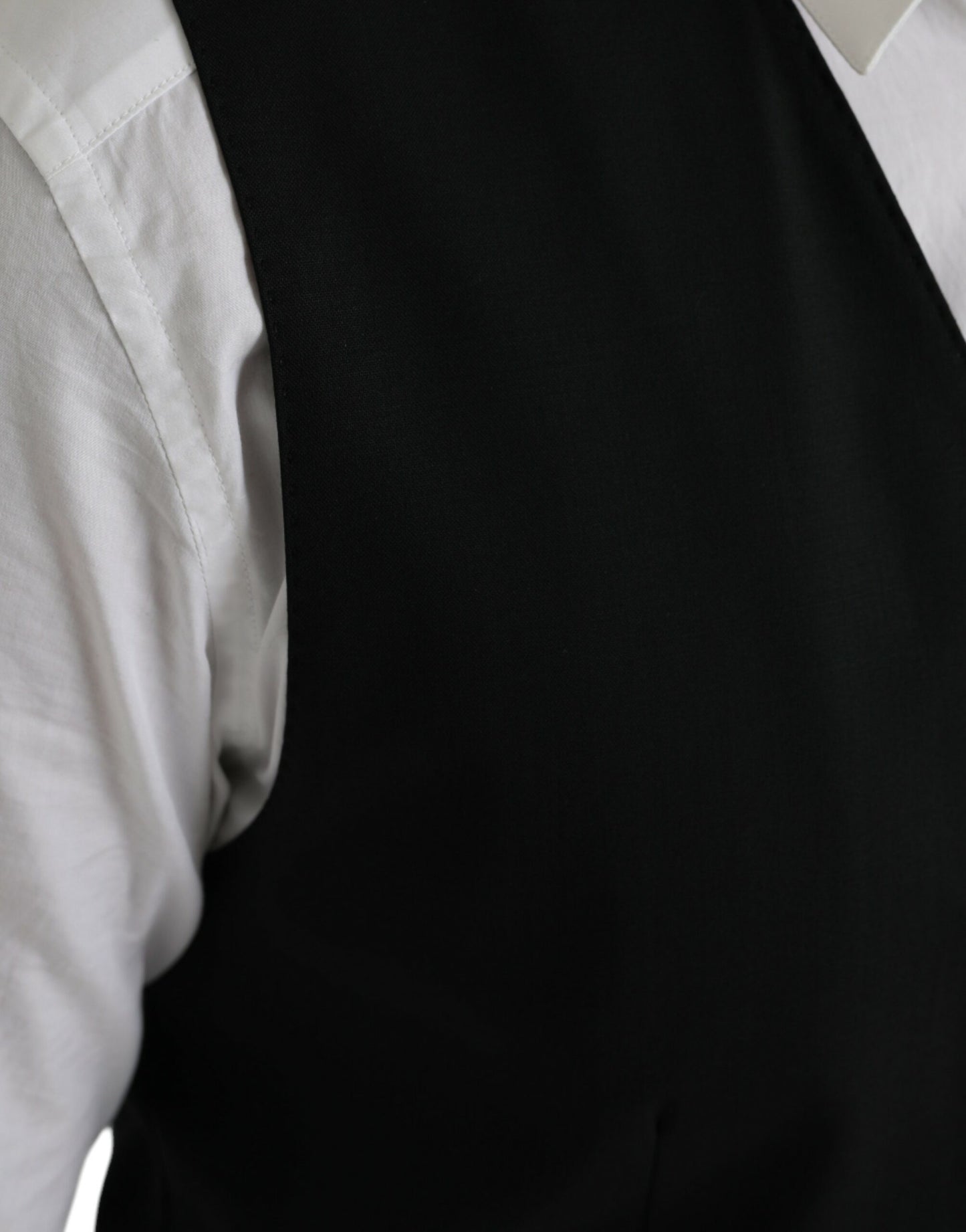 - Black Wool Formal Dress Waistcoat Vest