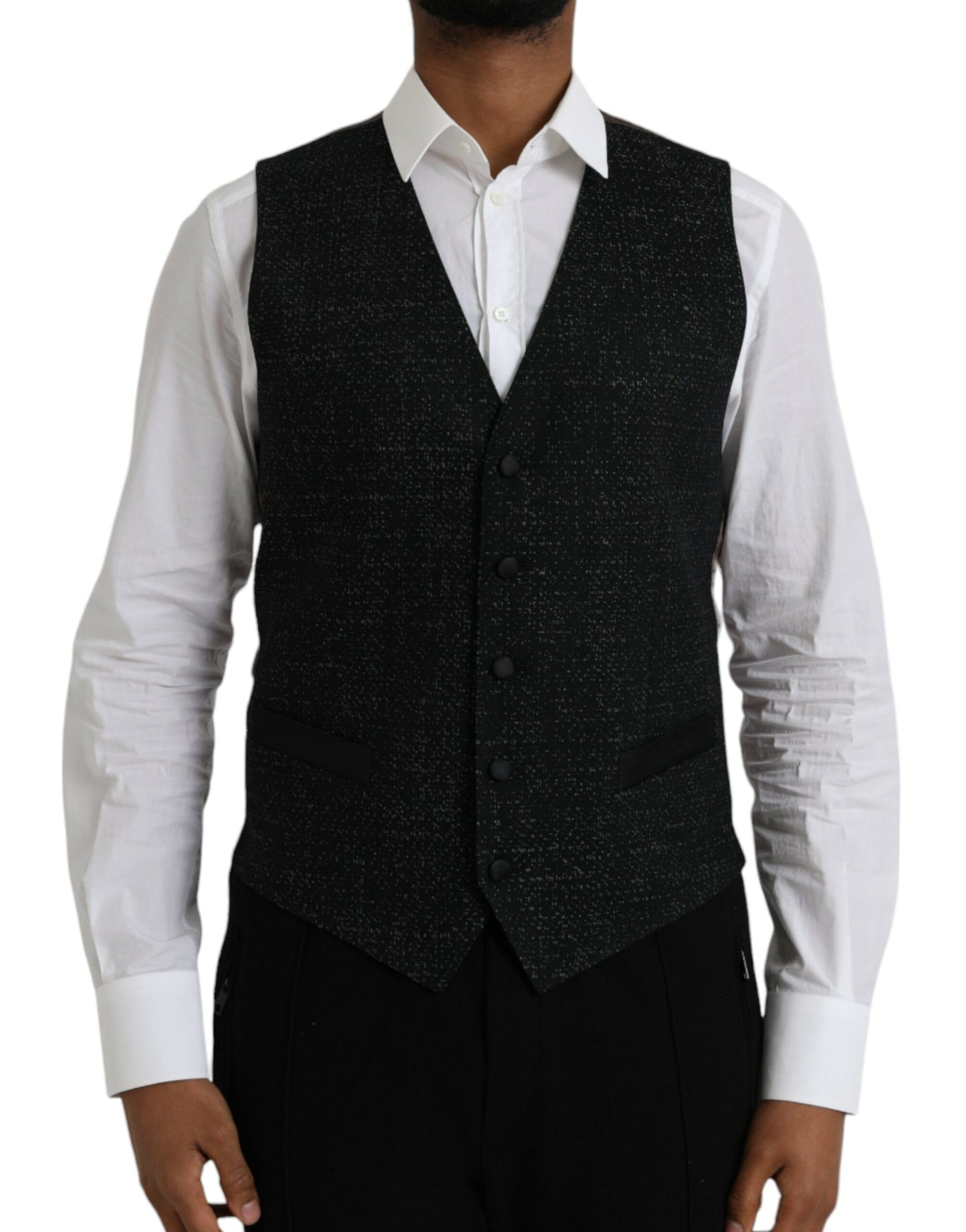 - Black Brown Silk Waistcoat Dress Formal Vest