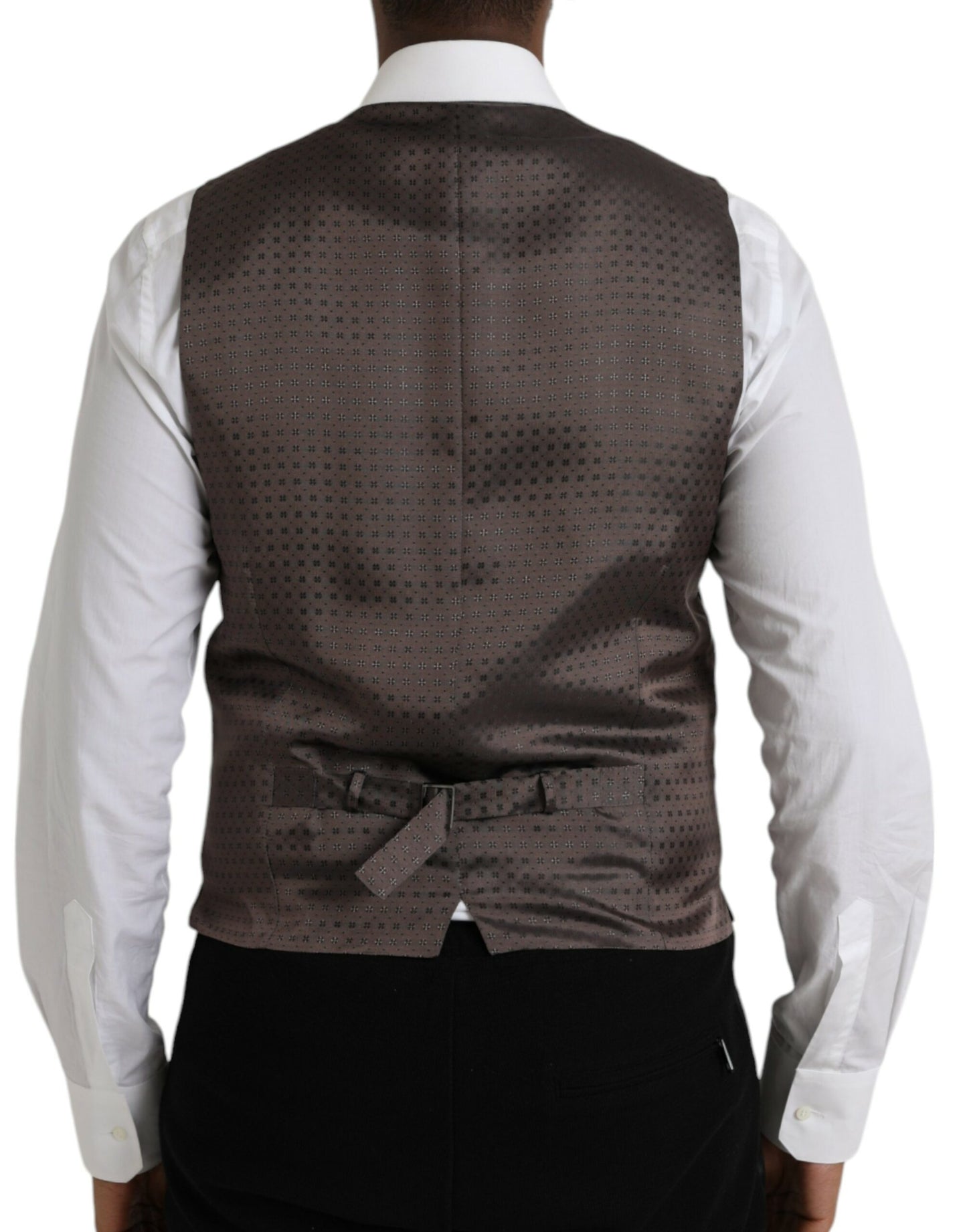 - Black Brown Silk Waistcoat Dress Formal Vest
