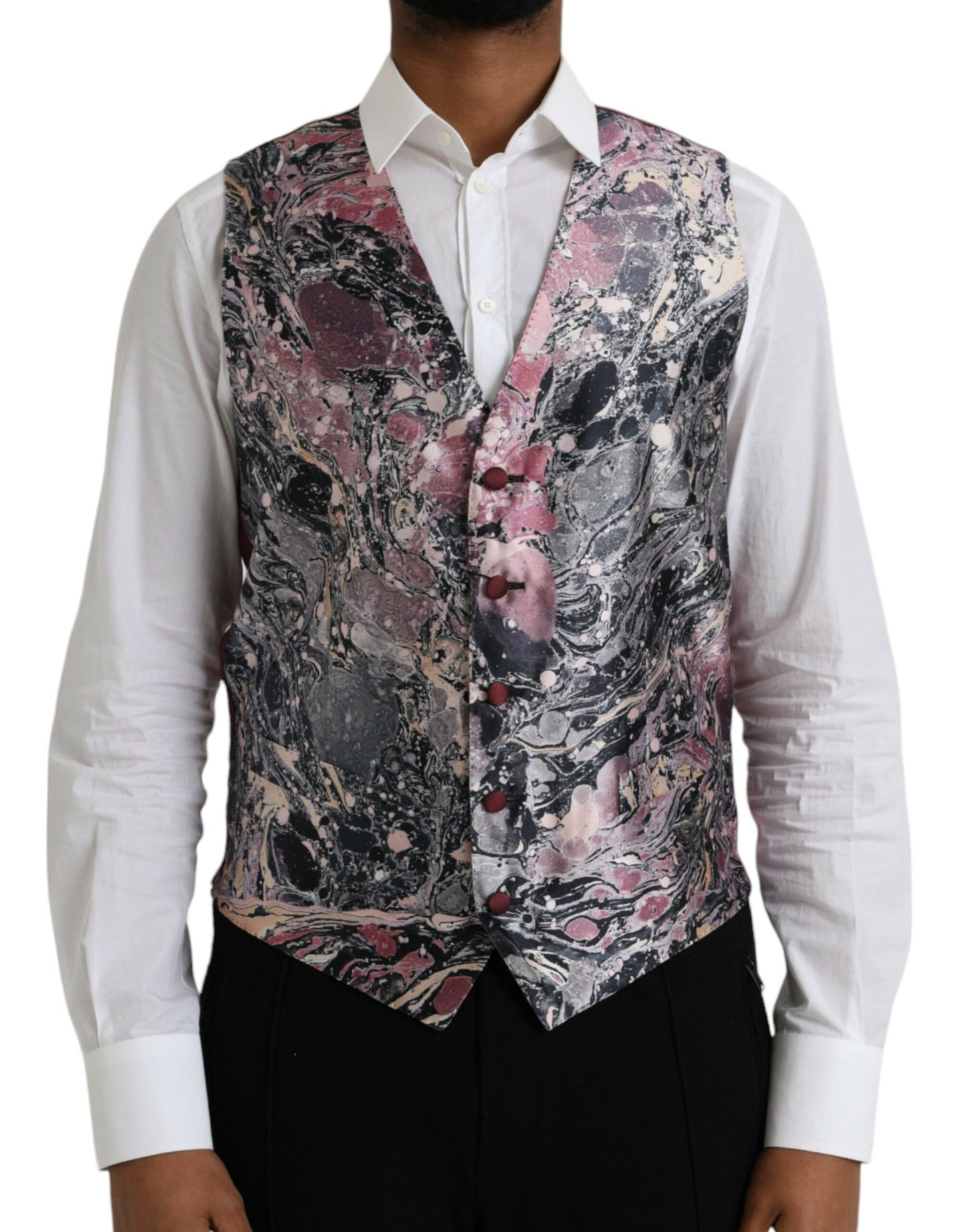 - Multicolor Galaxy Silk Waistcoat Formal Vest