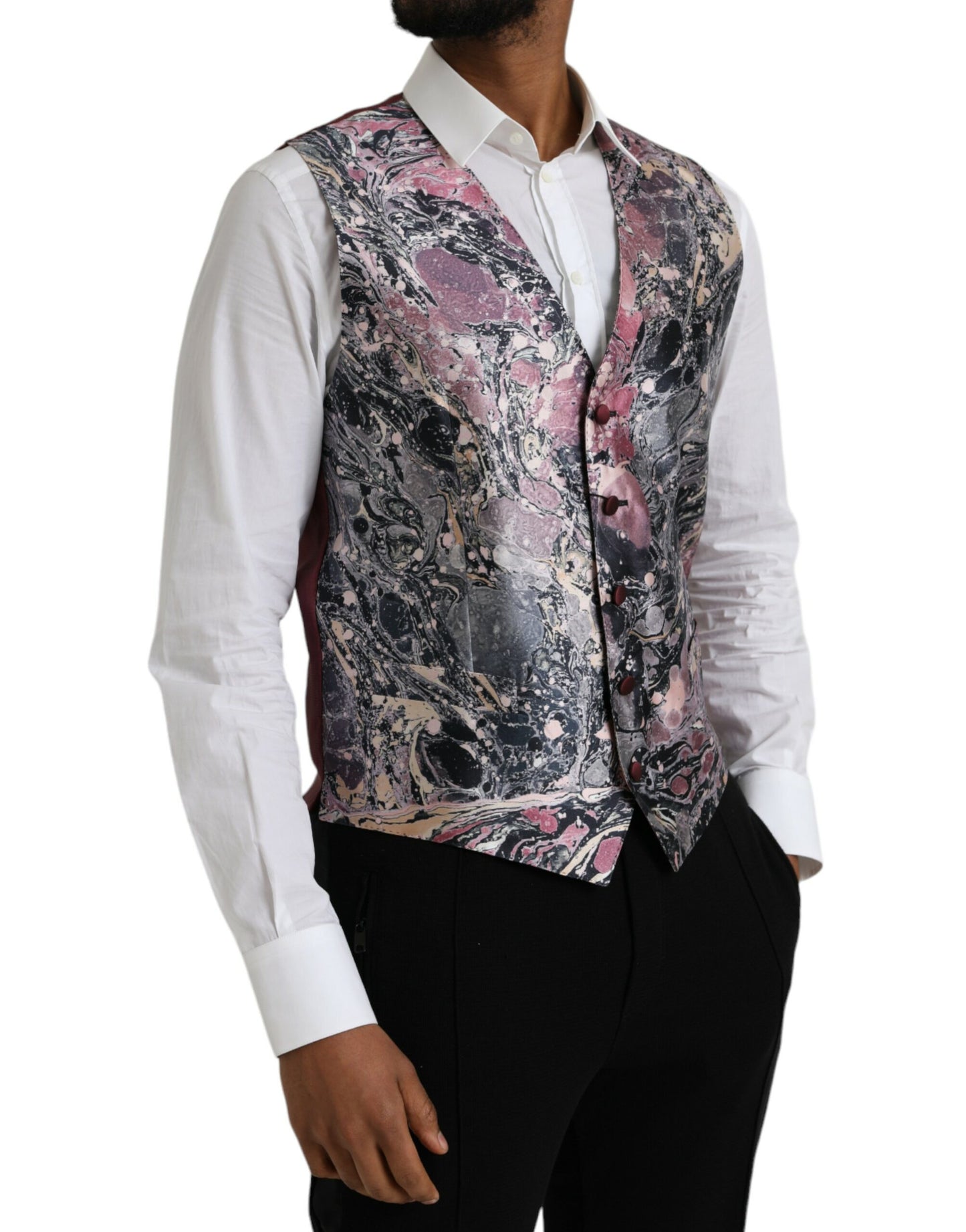 - Multicolor Galaxy Silk Waistcoat Formal Vest