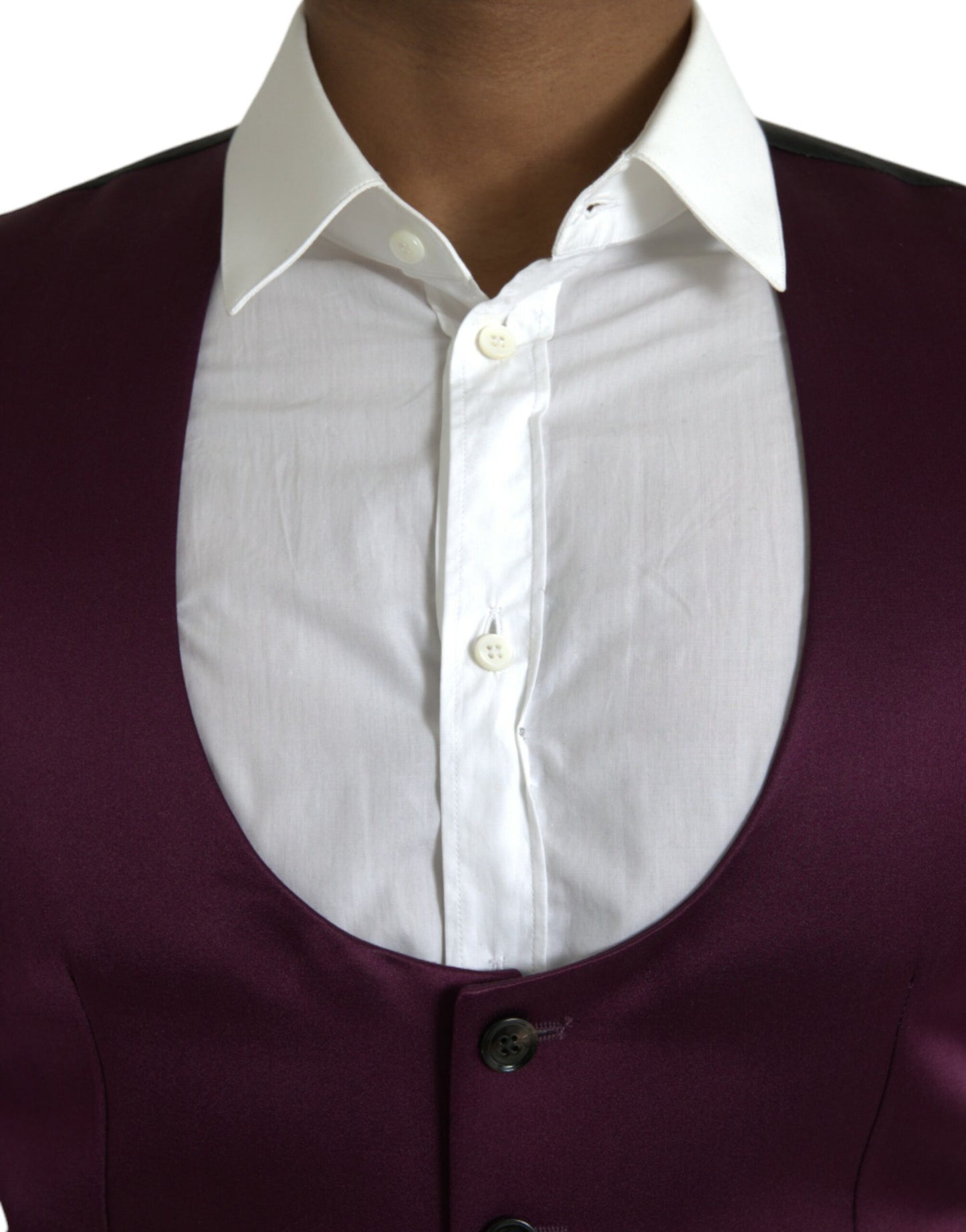 - Maroon Satin Silk Waistcoat Dress Formal Vest