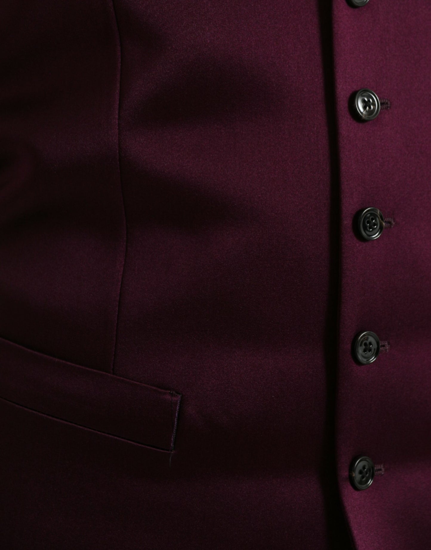 - Maroon Satin Silk Waistcoat Dress Formal Vest