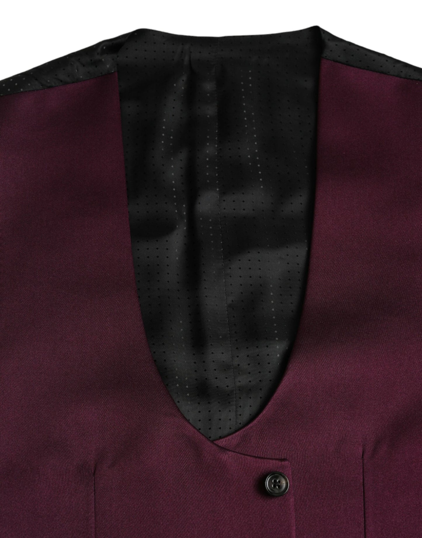- Maroon Satin Silk Waistcoat Dress Formal Vest