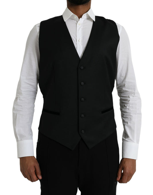 - Black Silk Waistcoat Dress Formal Vest