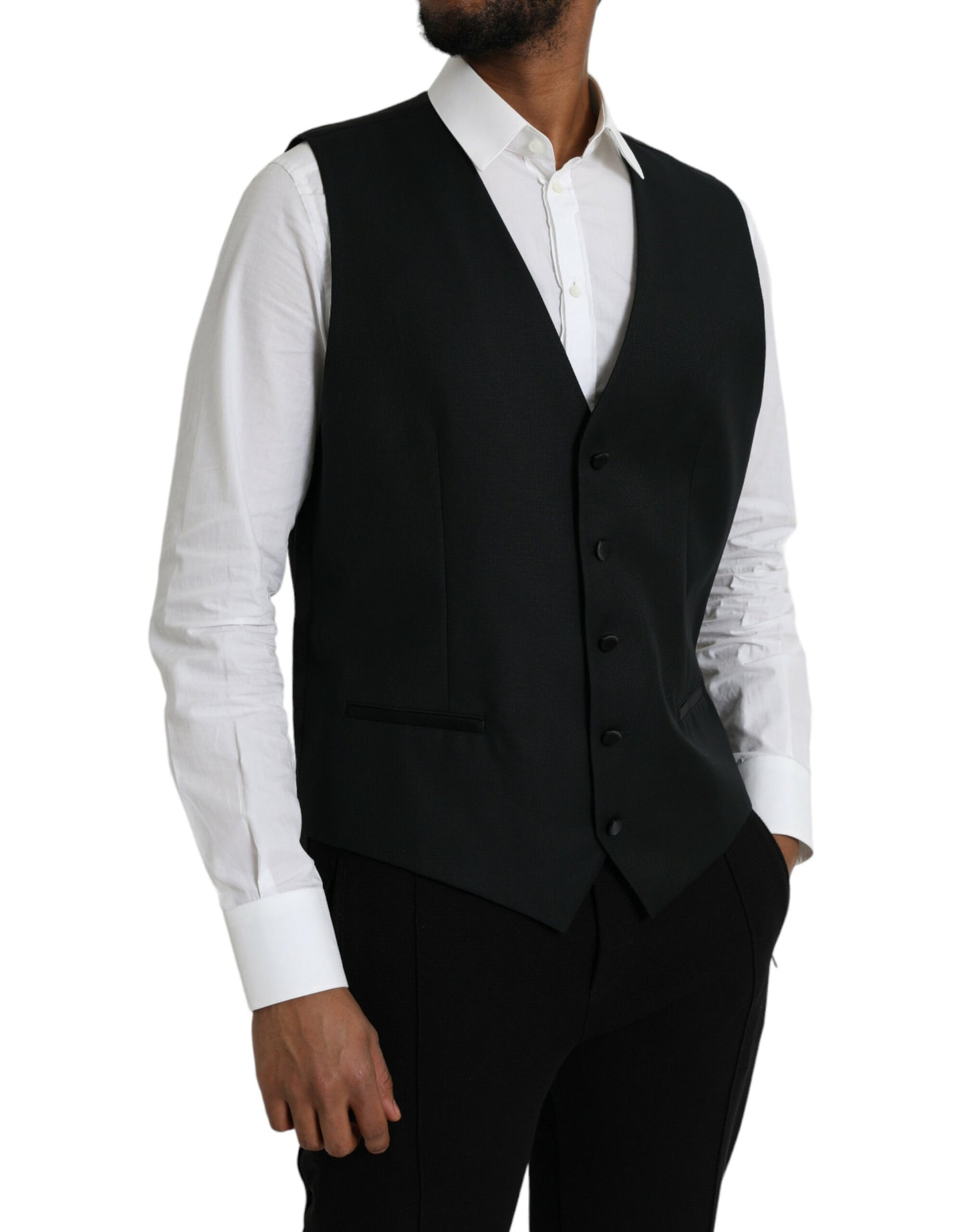 - Black Wool Waistcoat Dress Formal Vest