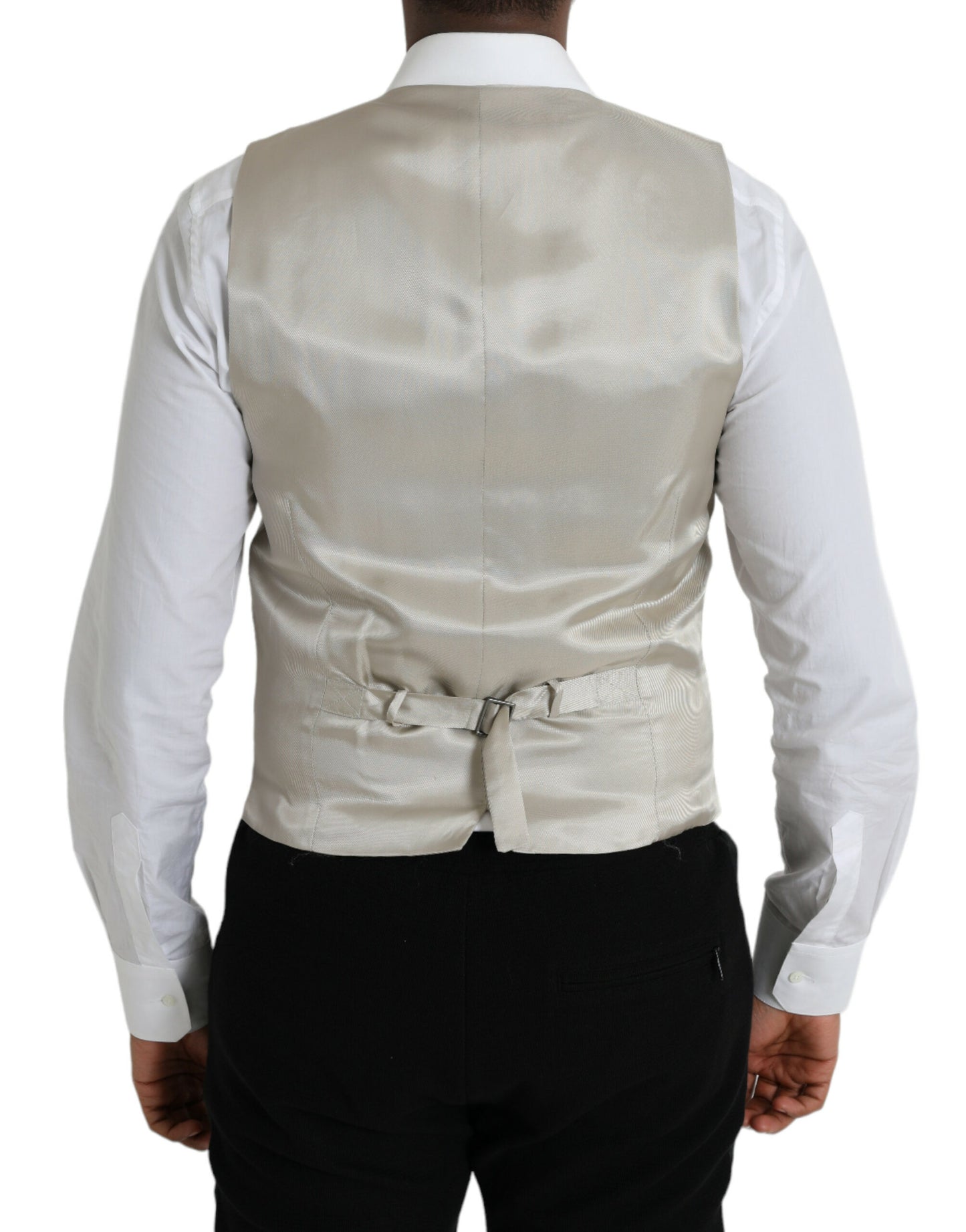 - Light Gray Wool Formal Dress Waistcoat Vest