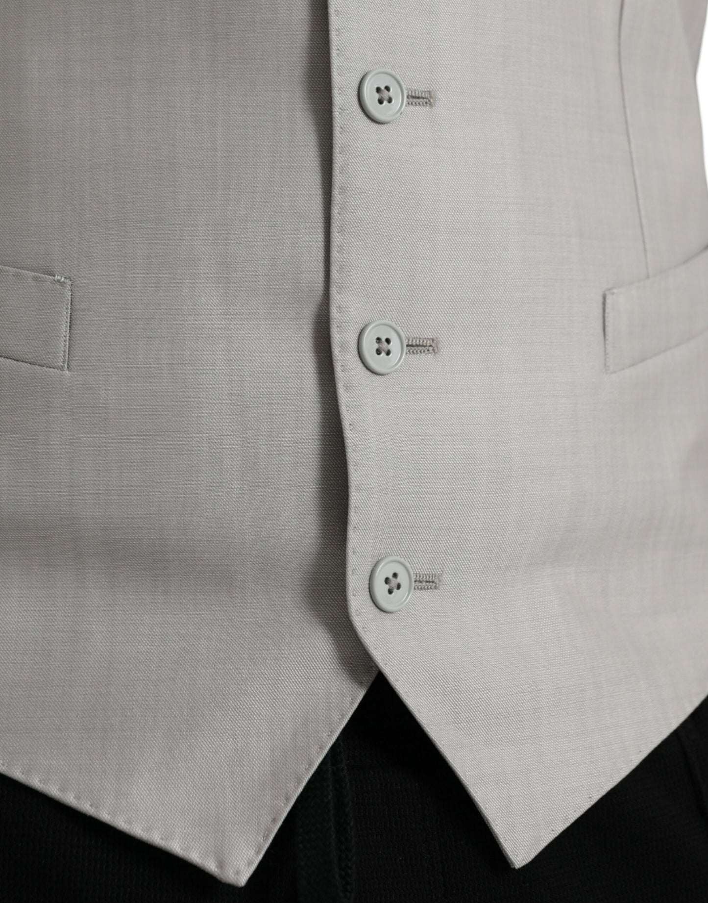 - Light Gray Wool Formal Dress Waistcoat Vest