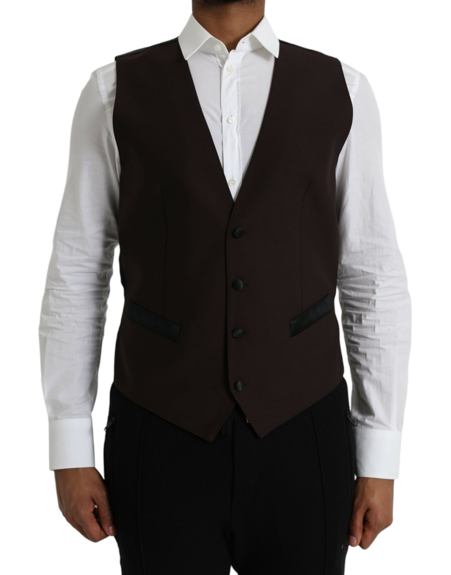 - Brown Wool Waistcoat Dress Formal Vest