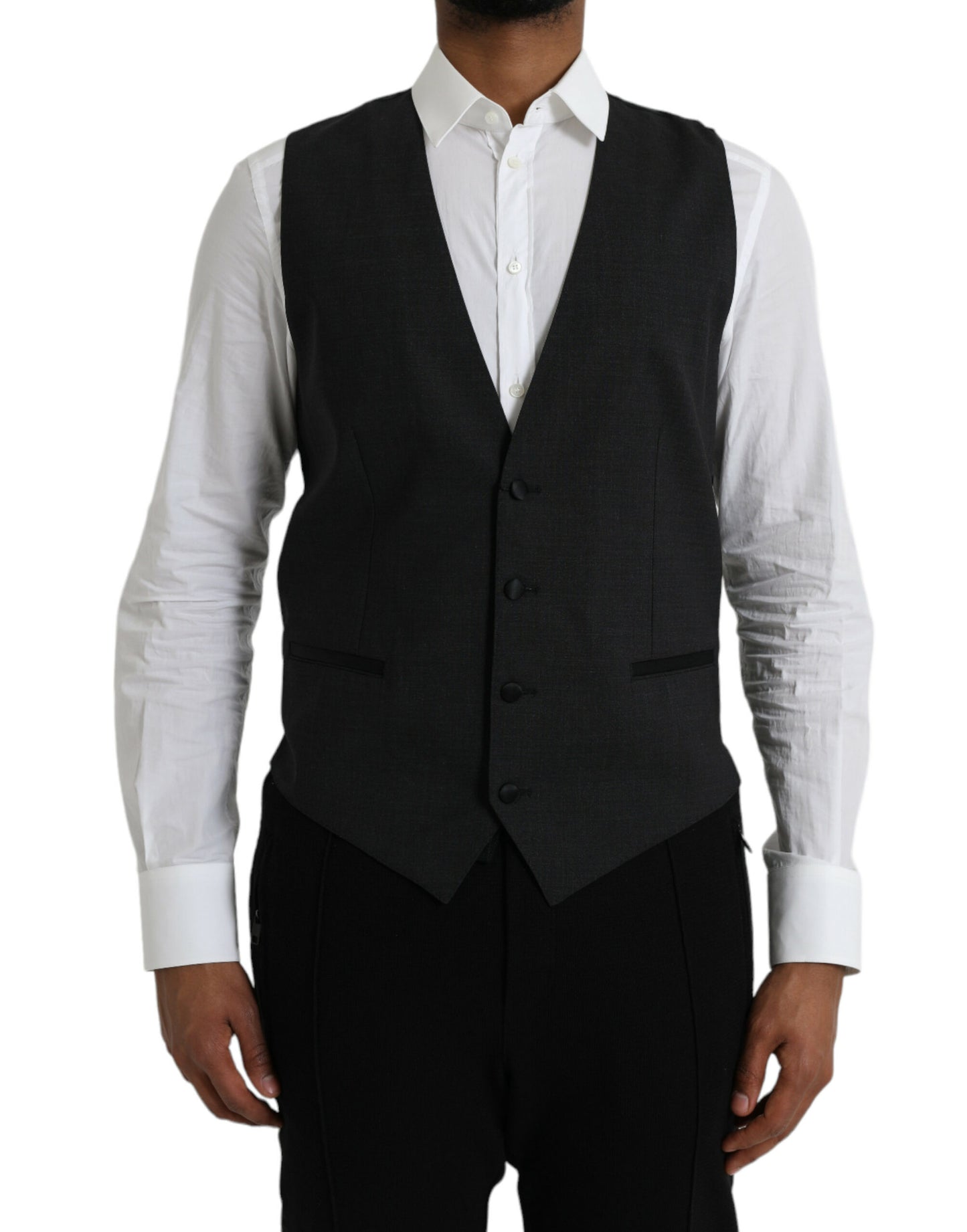 - Black Cotton Waistcoat Dress Formal Vest