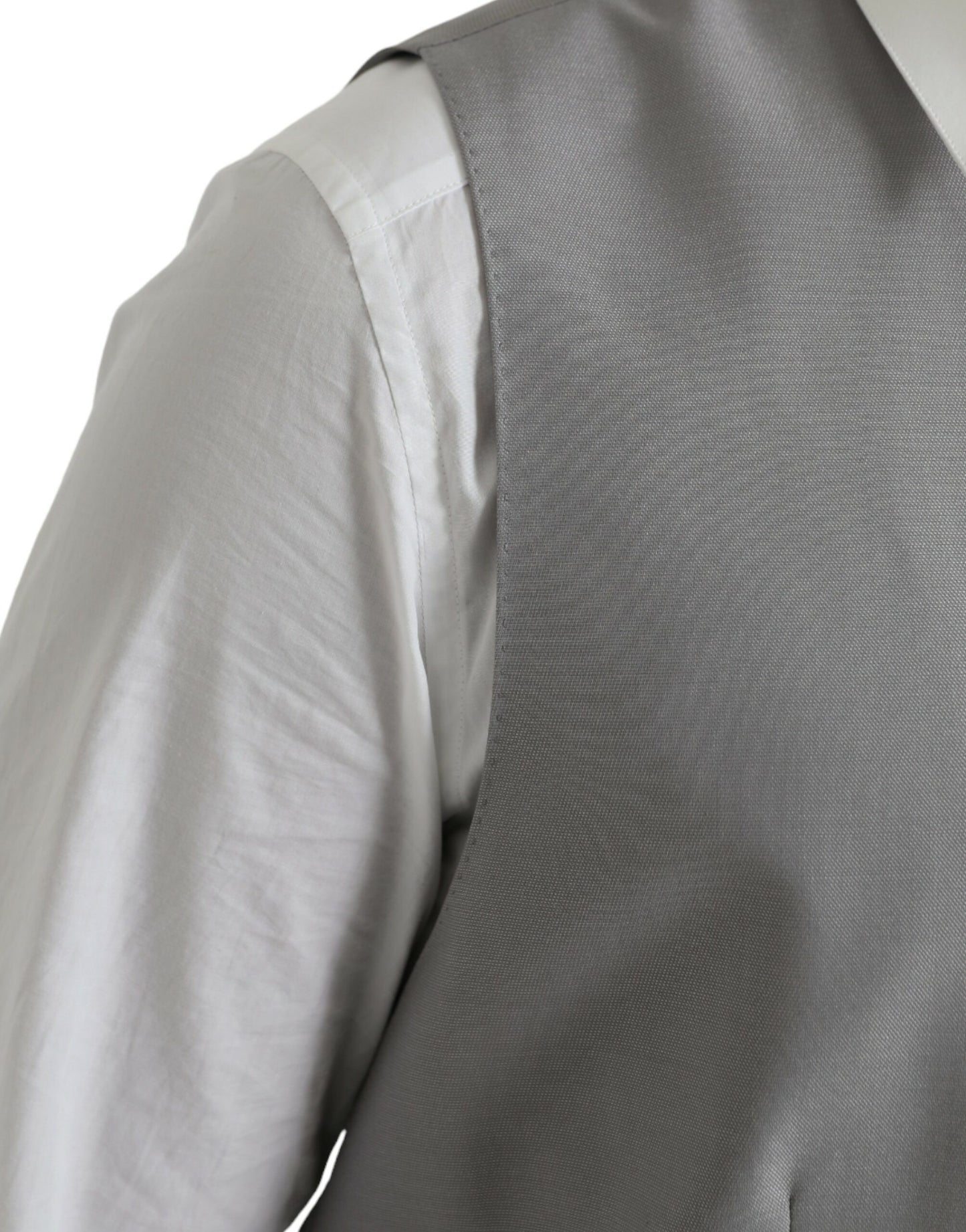 - Light Gray Wool Formal Dress Waistcoat Vest