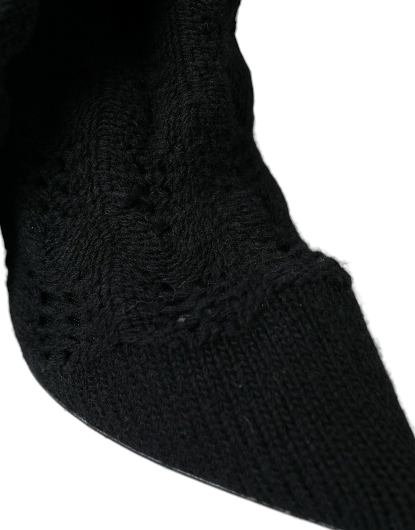 - Black Stiletto Heels Mid Calf Boots Shoes