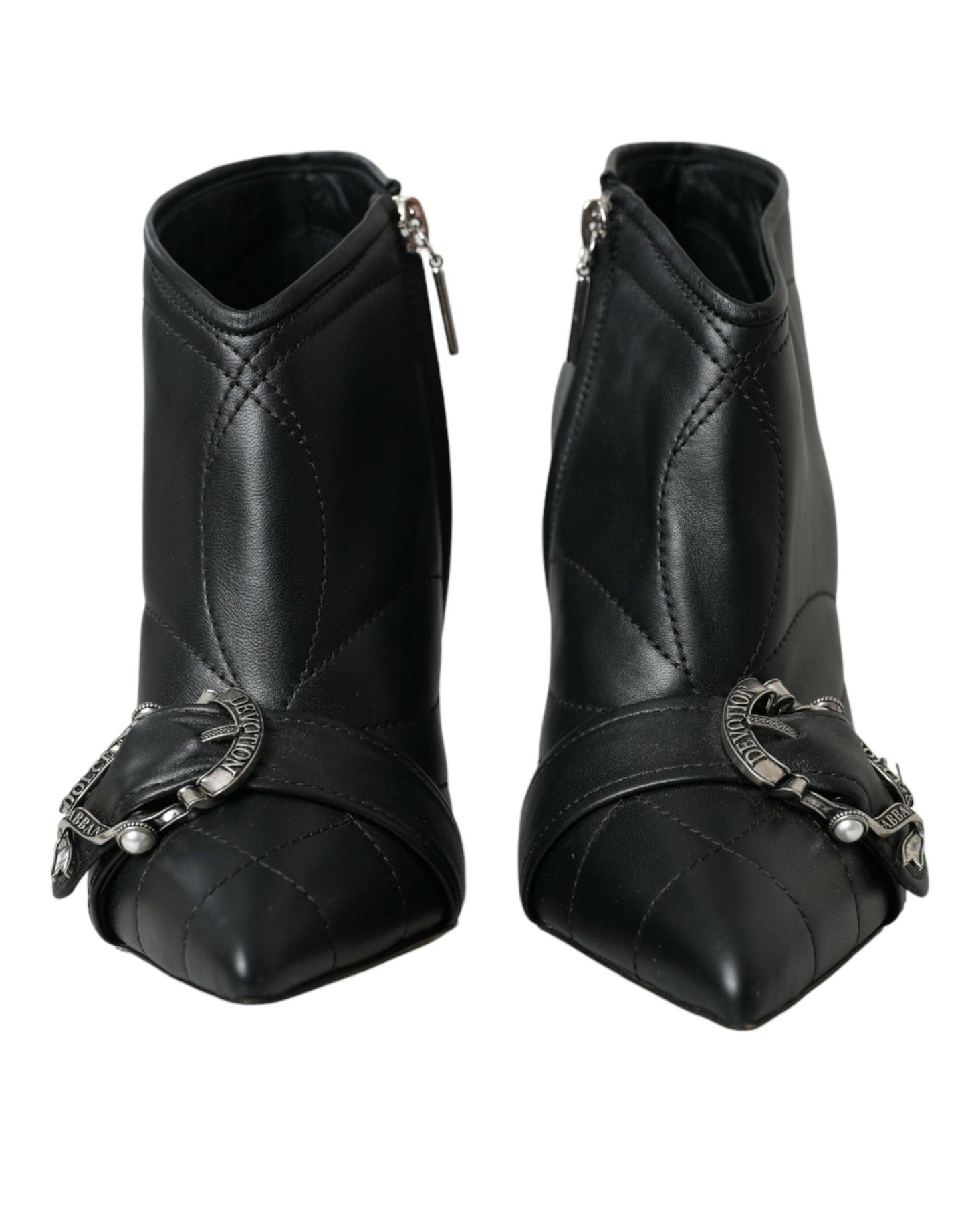 - Black Devotion Quilted Buckled Boots Shoes