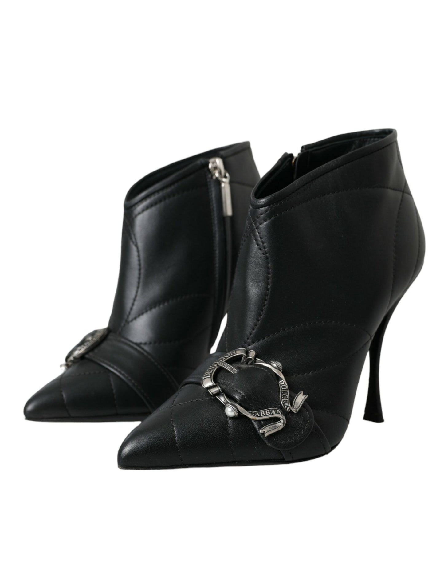 - Black Devotion Quilted Buckled Boots Shoes