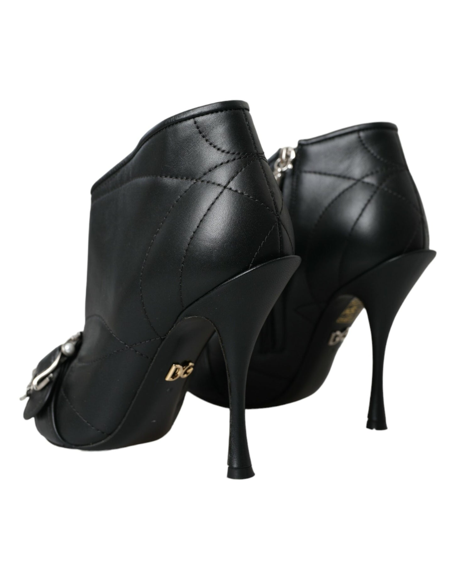- Black Devotion Quilted Buckled Boots Shoes