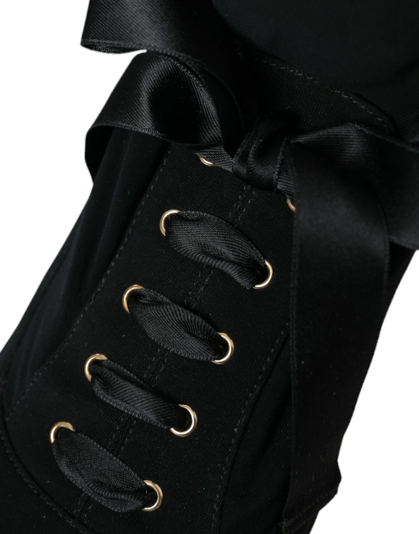 - Black Stiletto Heels Mid Calf Boots Shoes
