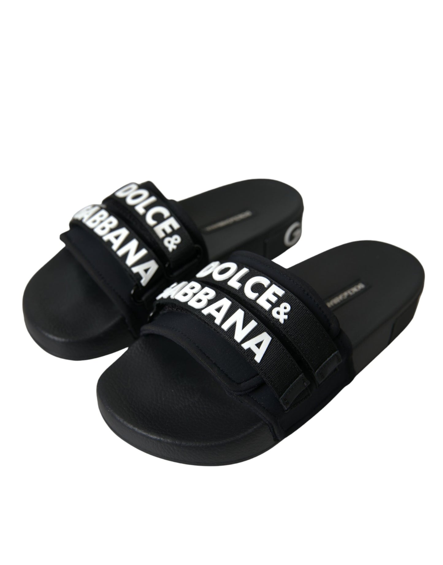 - Black Neoprene Slides Flats Beachwear Shoes