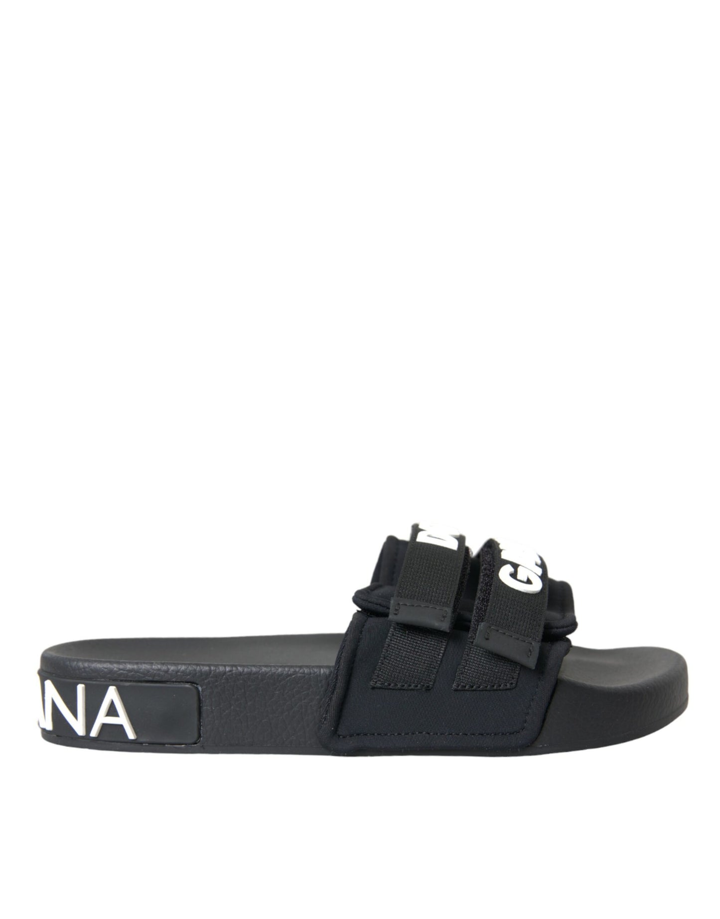 - Black Neoprene Slides Flats Beachwear Shoes