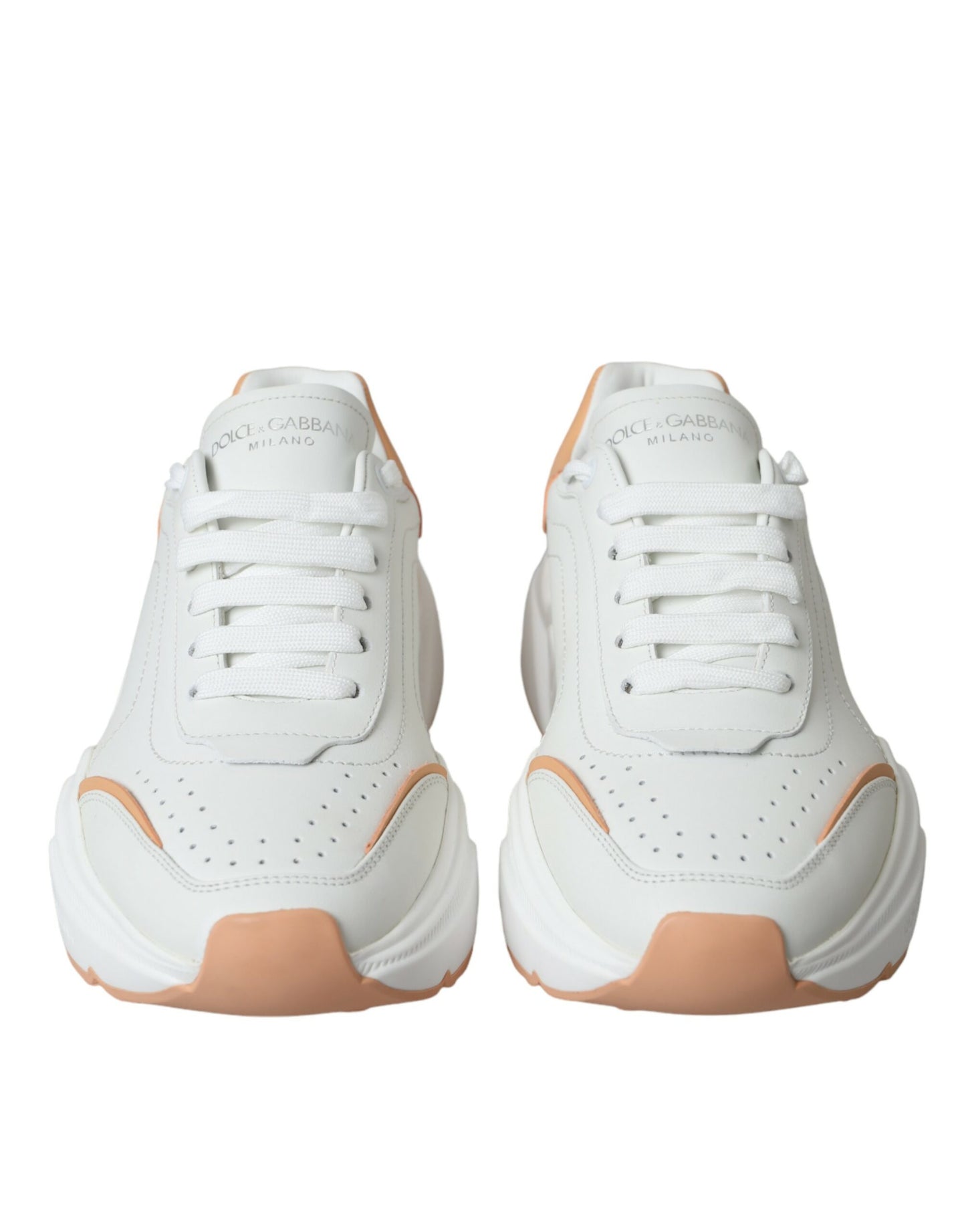 - White Peach DAYMASTER Leather Sneakers Shoes