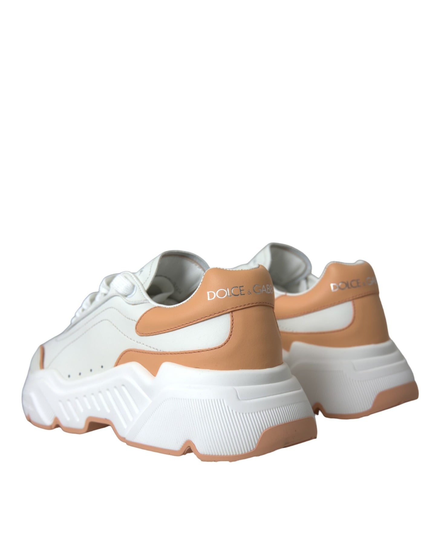 - White Peach DAYMASTER Leather Sneakers Shoes