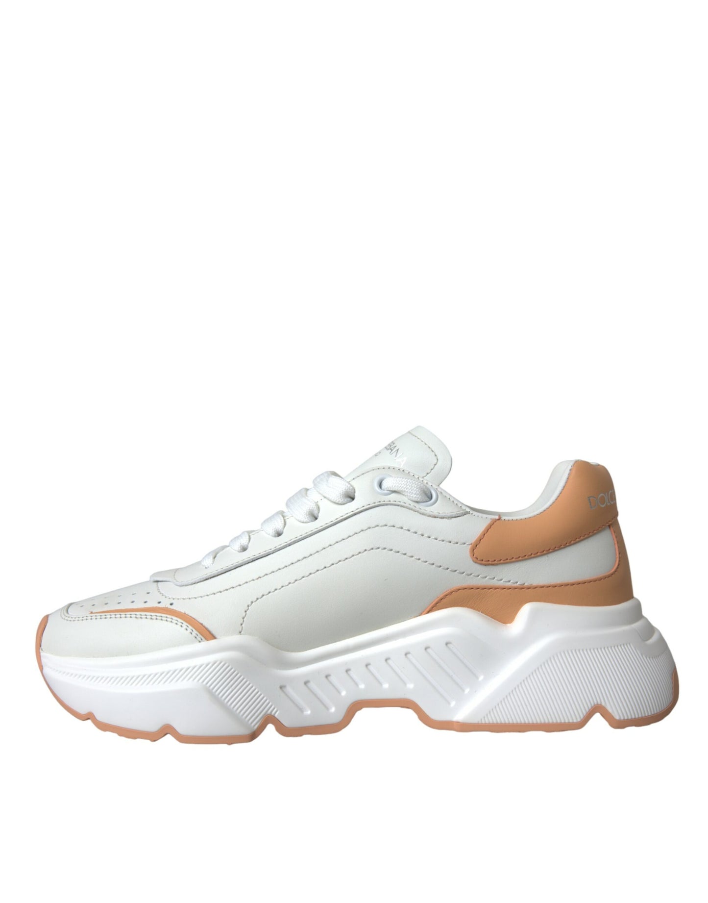 - White Peach DAYMASTER Leather Sneakers Shoes