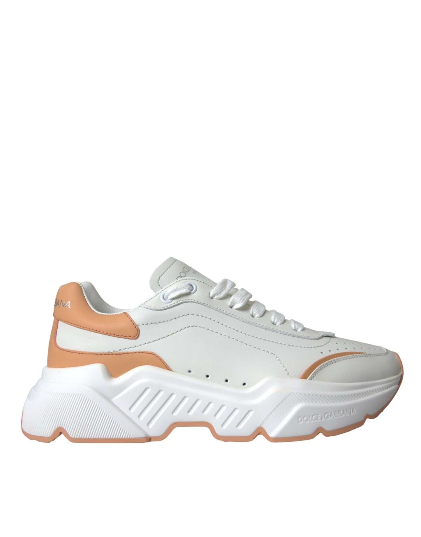 - White Peach DAYMASTER Leather Sneakers Shoes