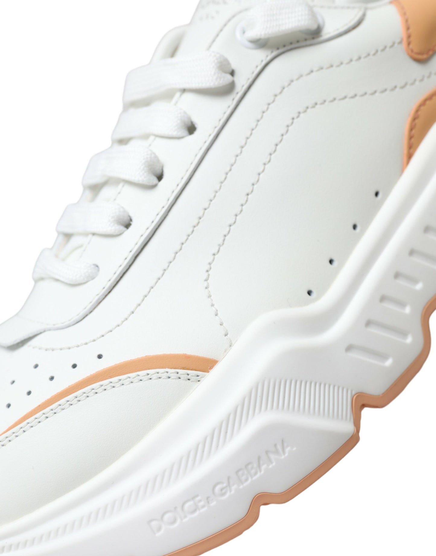- White Peach DAYMASTER Leather Sneakers Shoes