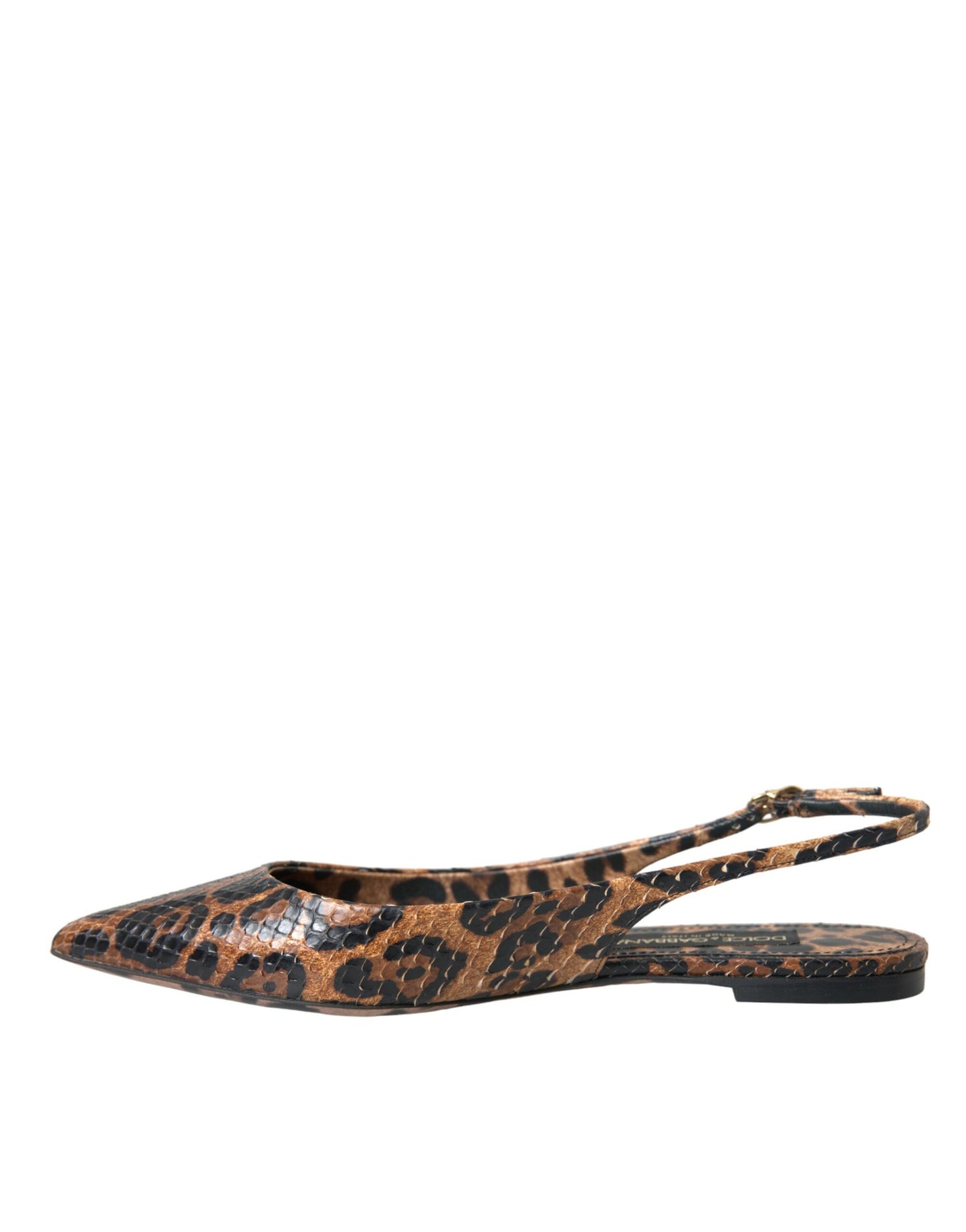 - Brown Leopard Exotic Skin Slingback Shoes