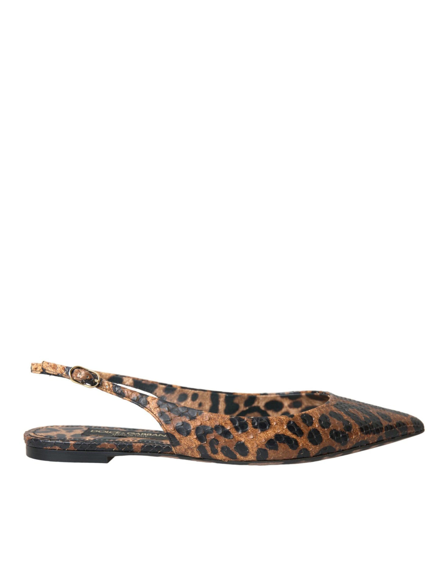 - Brown Leopard Exotic Skin Slingback Shoes