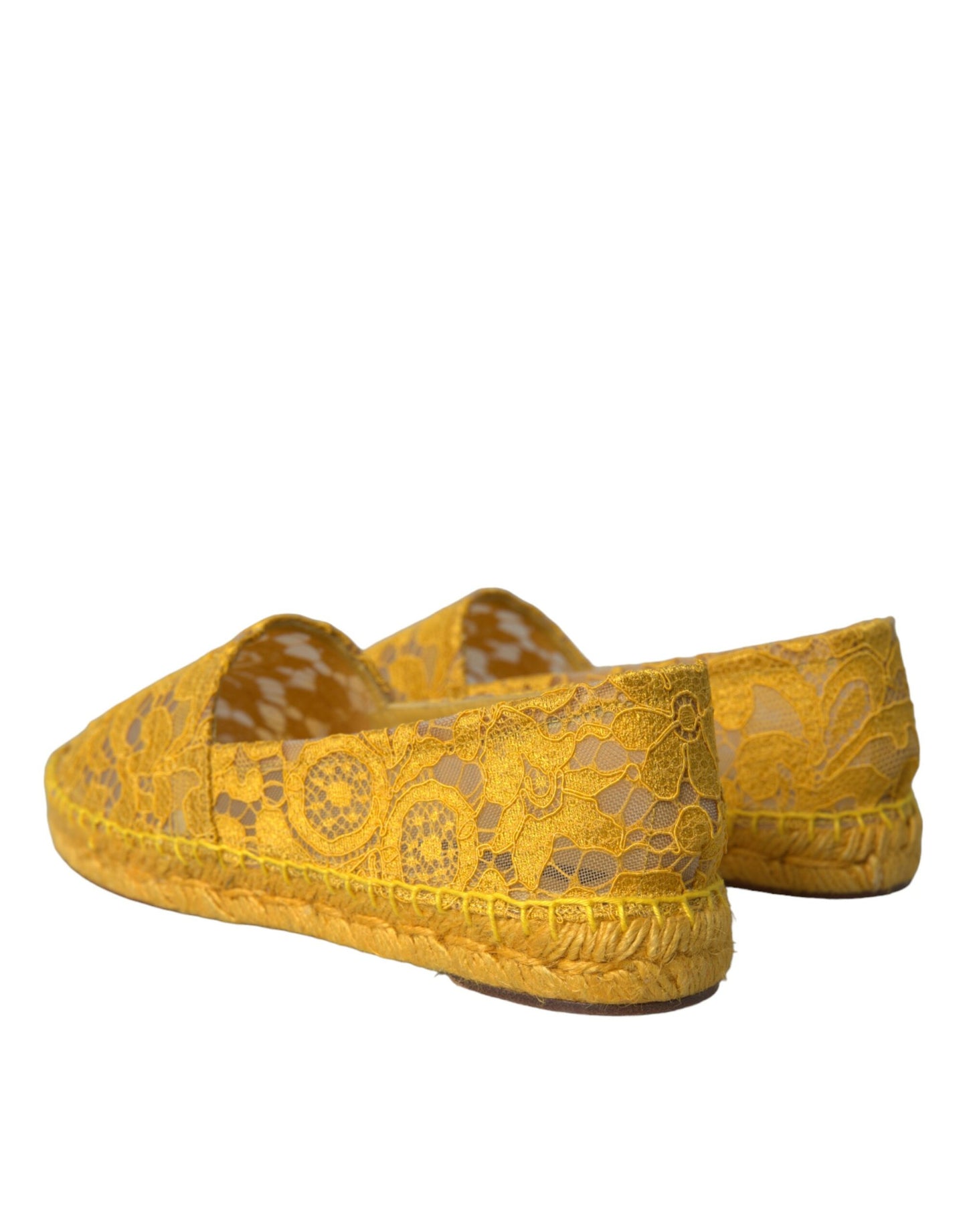 - Yellow Taormina Lace Espadrille Loafers Flats Shoes
