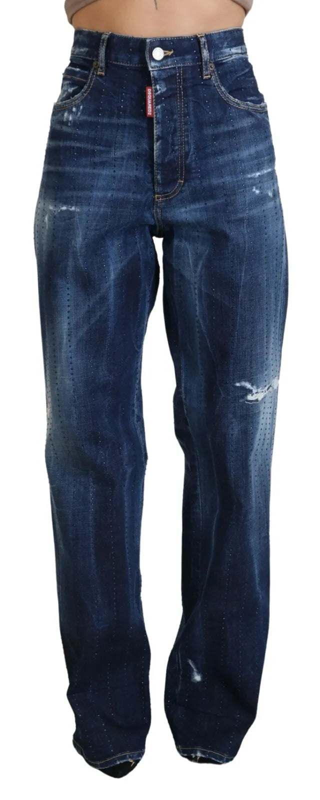 - Blue High Waist Straight Denim Jeans San Diego