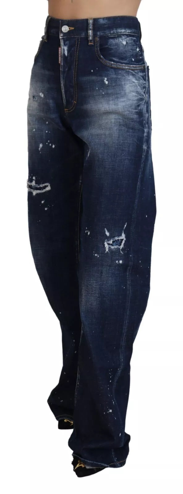 - Blue High Waist Tattered Denim Jeans San Diego