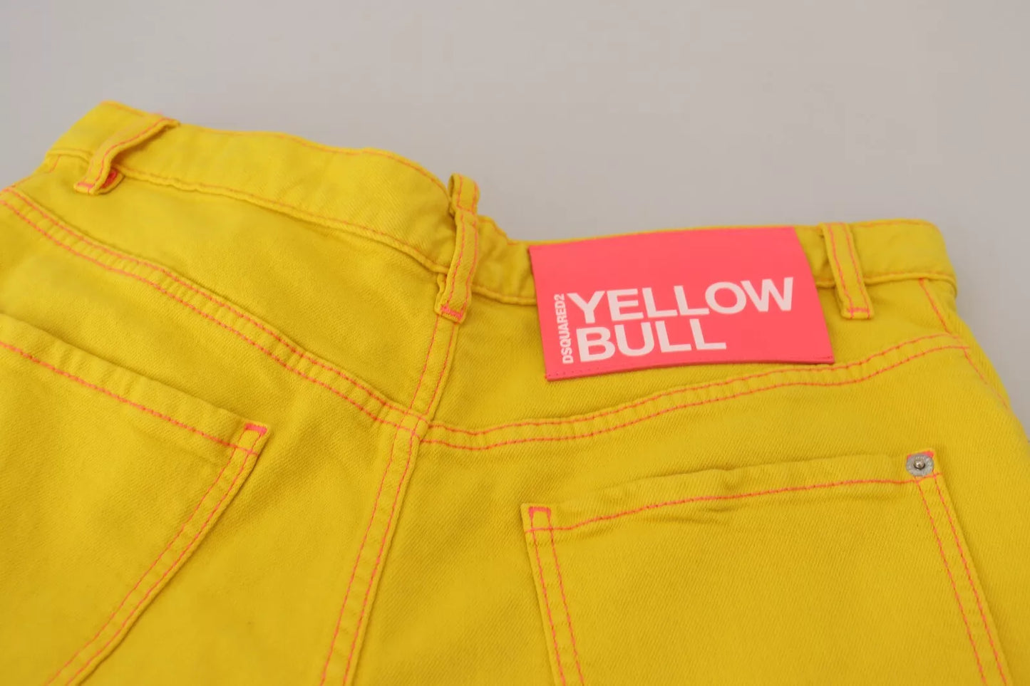 - Yellow Cotton High Waist Baggy Women Hotpants Shorts