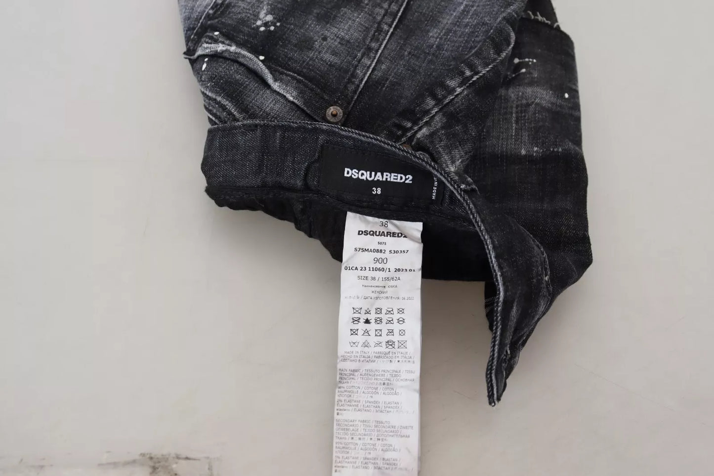 - Black Checkered High Waist A-line Denim Mini Skirt