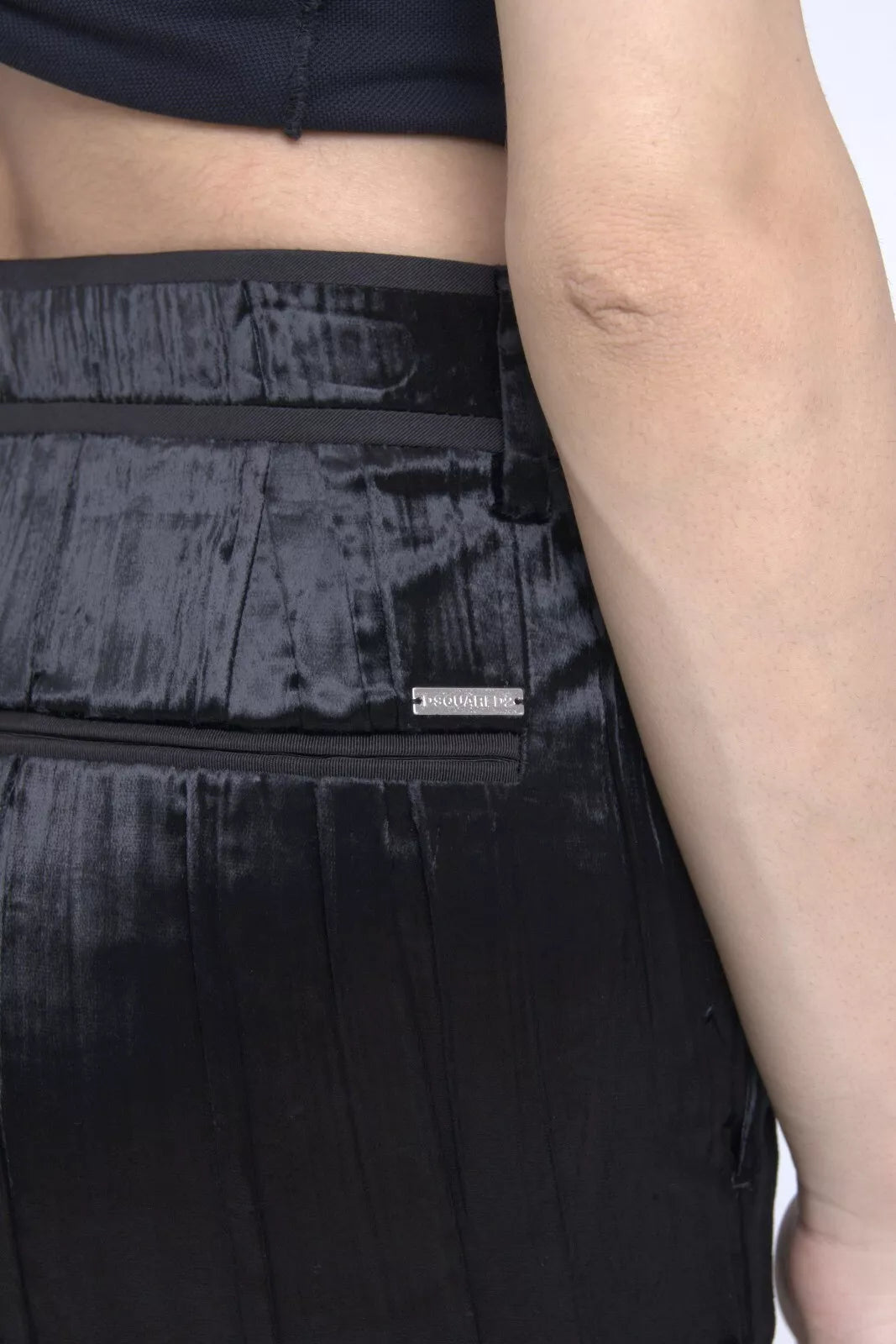 - Black Viscose Super Flare High Waist Pants