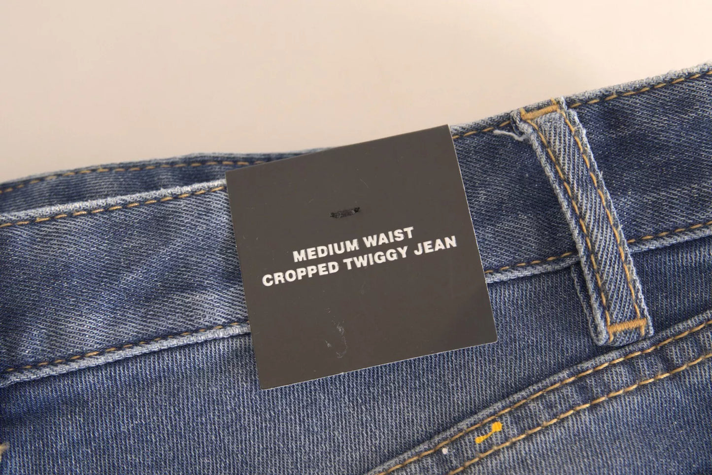 - Blue Mid Waist Cropped Twiggy Denim Jeans