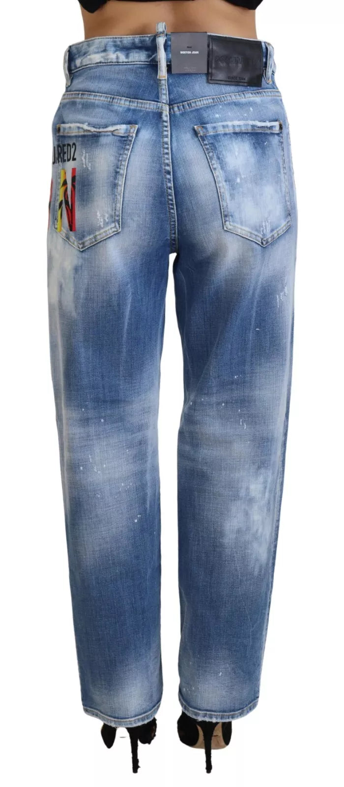- Blue Icon High Waist Straight Denim Jeans Boston