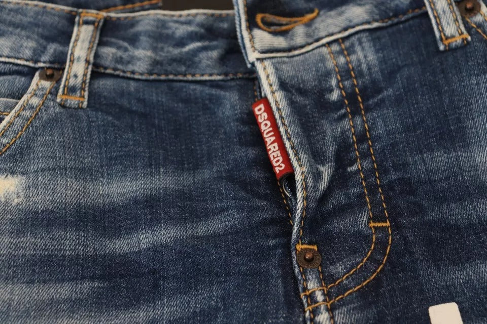 - Blue Icon Low Waist Cropped Cool Girl Denim Jeans