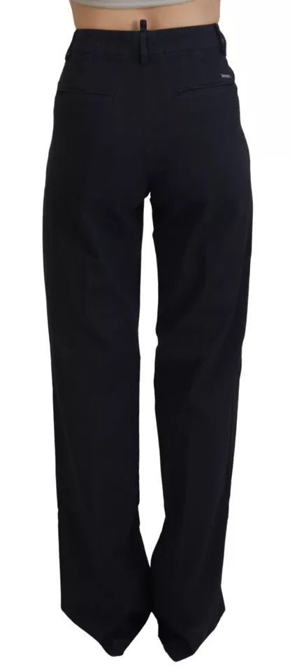 - Black Checkered High Waist Straight Pants