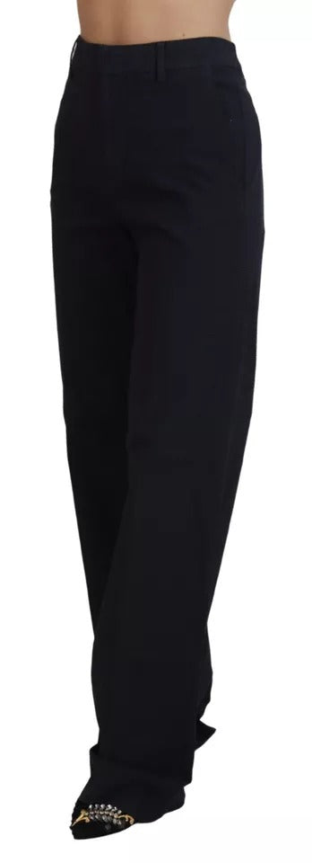 - Black Checkered High Waist Straight Pants