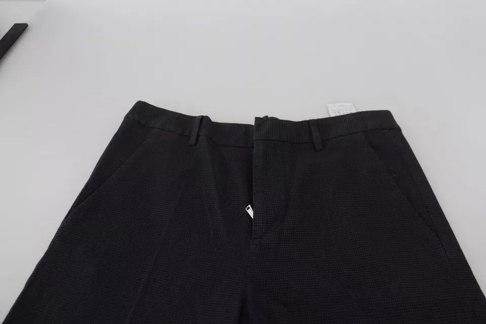- Black Checkered High Waist Straight Pants