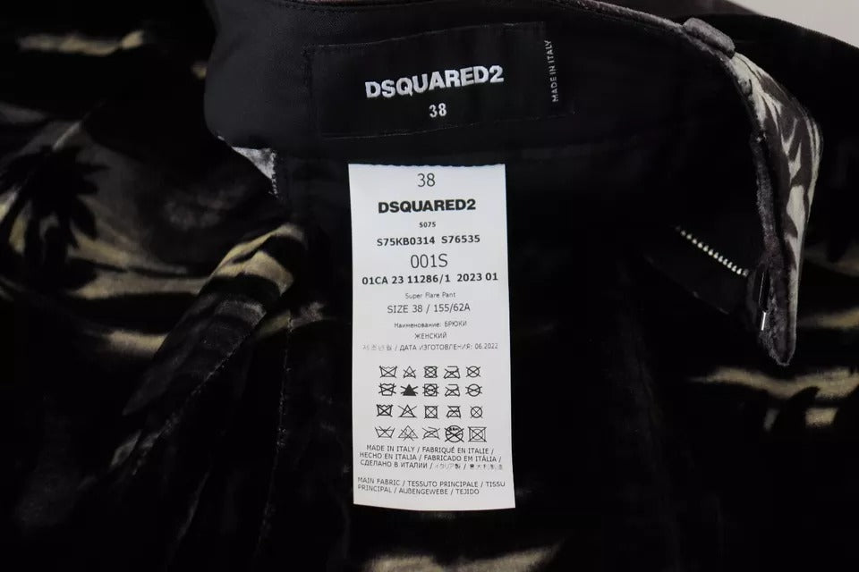 - Black Printed High Waist Super Flare Pants