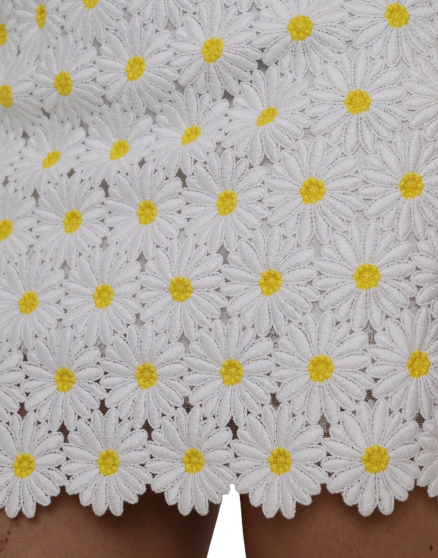 - White Floral A-line Mini Skirt